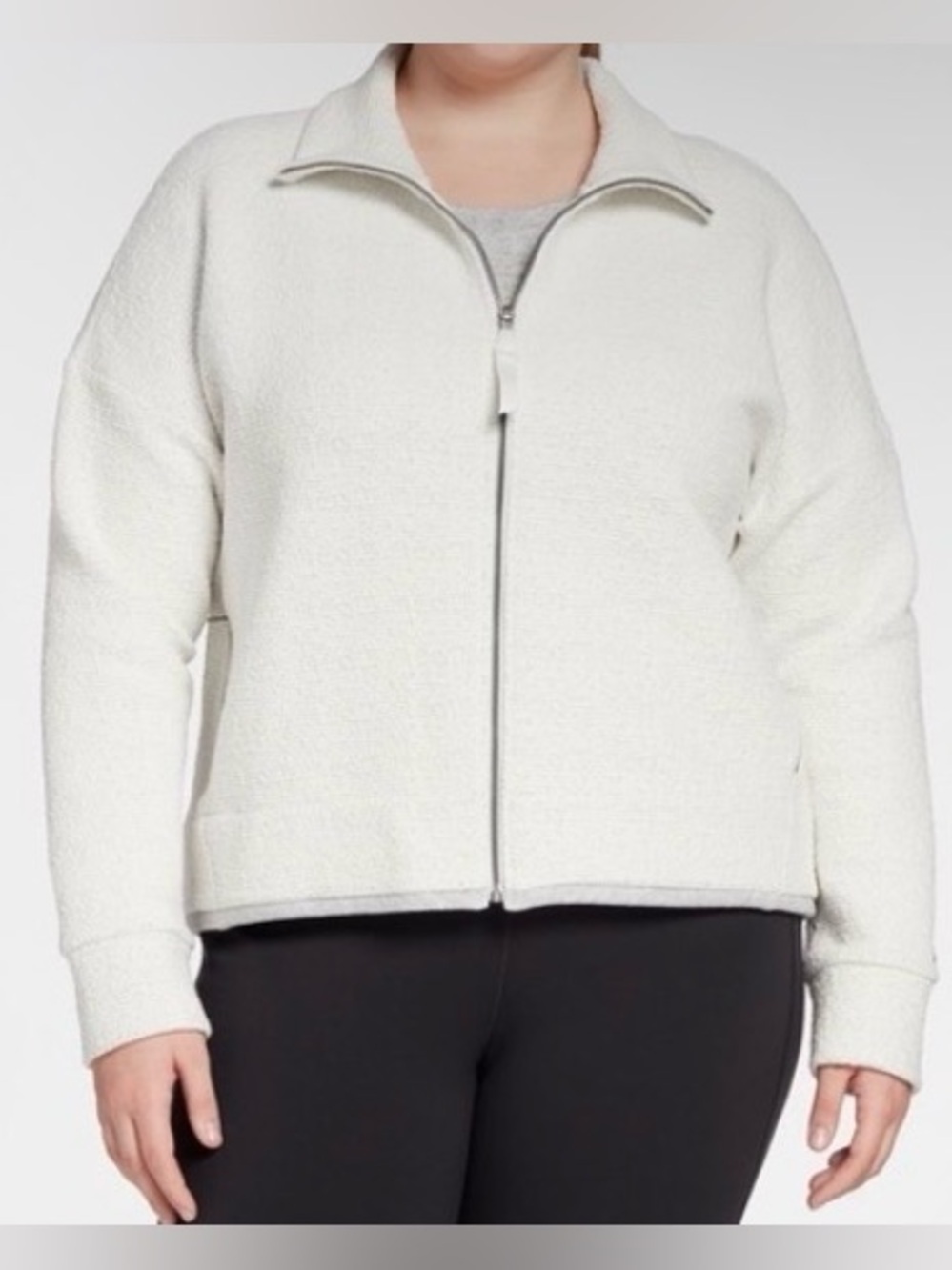 CALIA Carrie Underwood Cloud Jacket White Gray Textured Full Zip Women’s XL